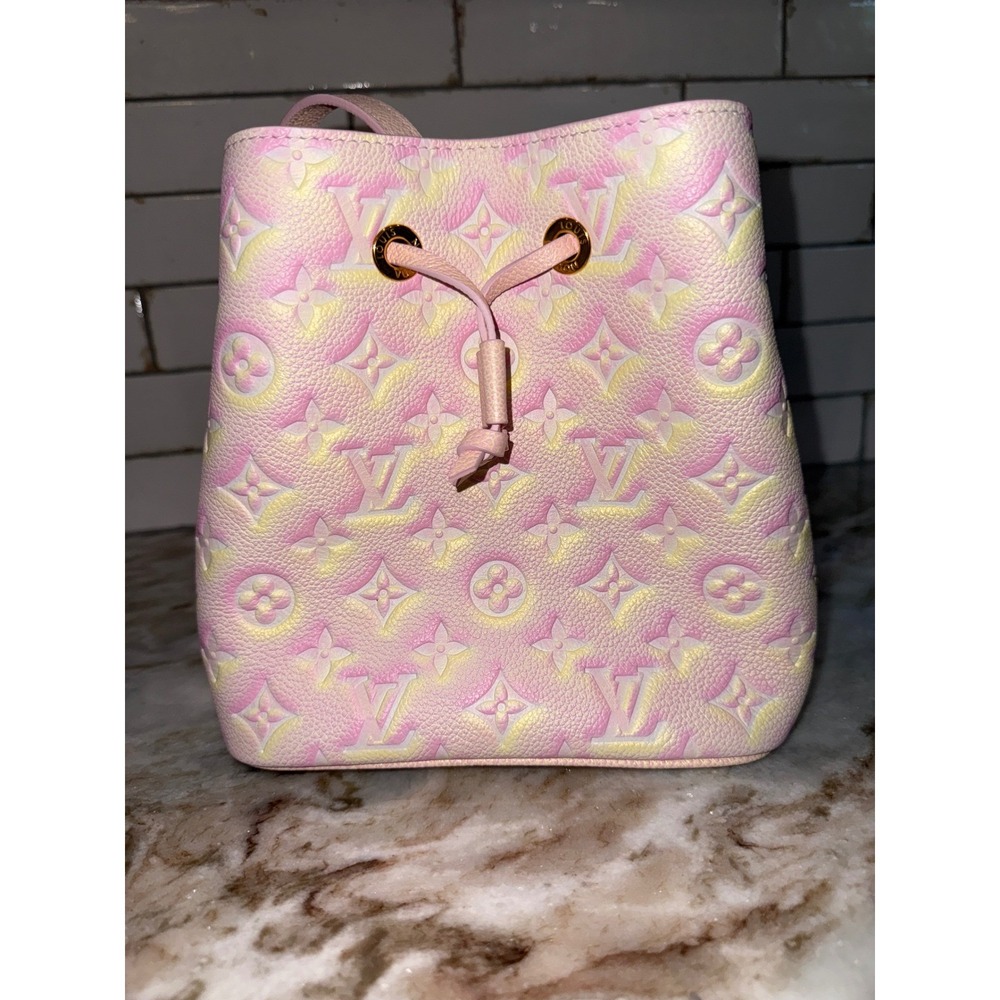 Louis Vuitton NeoNoe BB Monogram Empreinte Sunrise Pastel Pink Bucket Bag